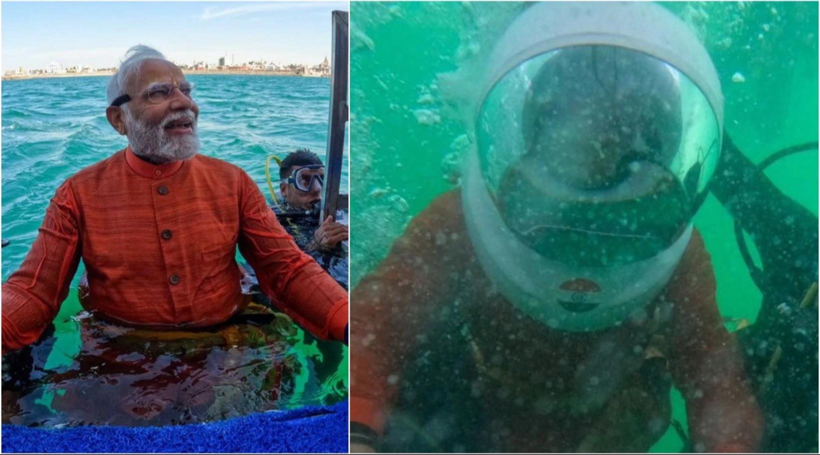 India PM Modi offers prayers underwater in Dwarka ABC Mundial